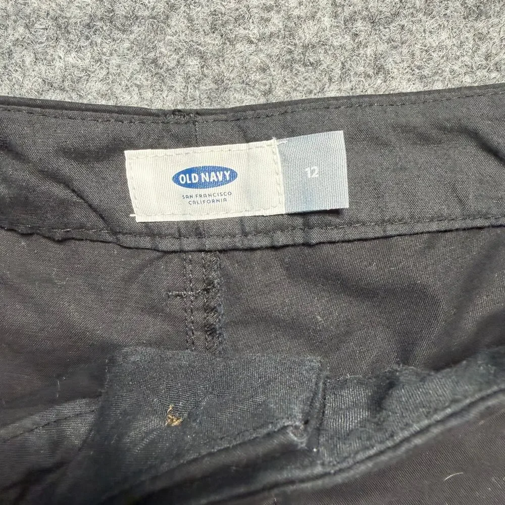 Old Navy Women’s Black Chino‎ Shorts Size 12 Stretch Cotton